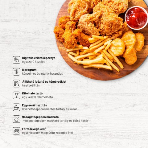 Lauben Hot Air Fryer 2500WT - Forró levegős fritőz Lauben Hot Air Fryer 2500WT - Forró levegős fritőz